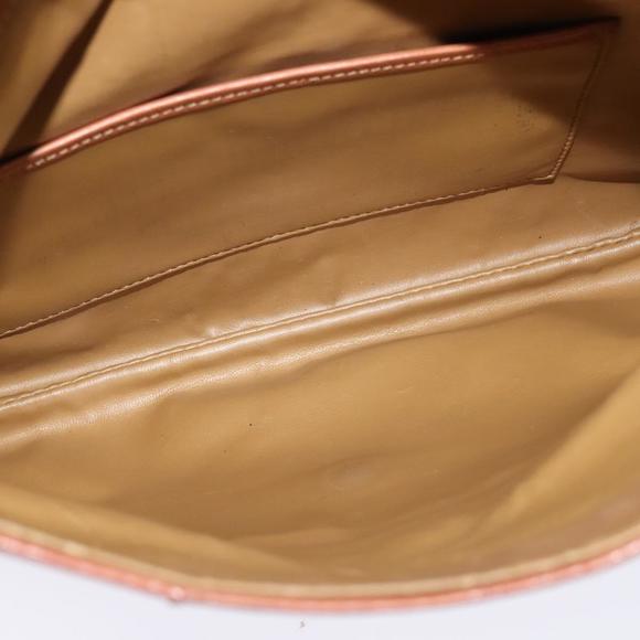 CELINE Macadam Canvas Clutch Bag PVC Leather Brown Gold Auth bs23653 - Picture 15 of 16